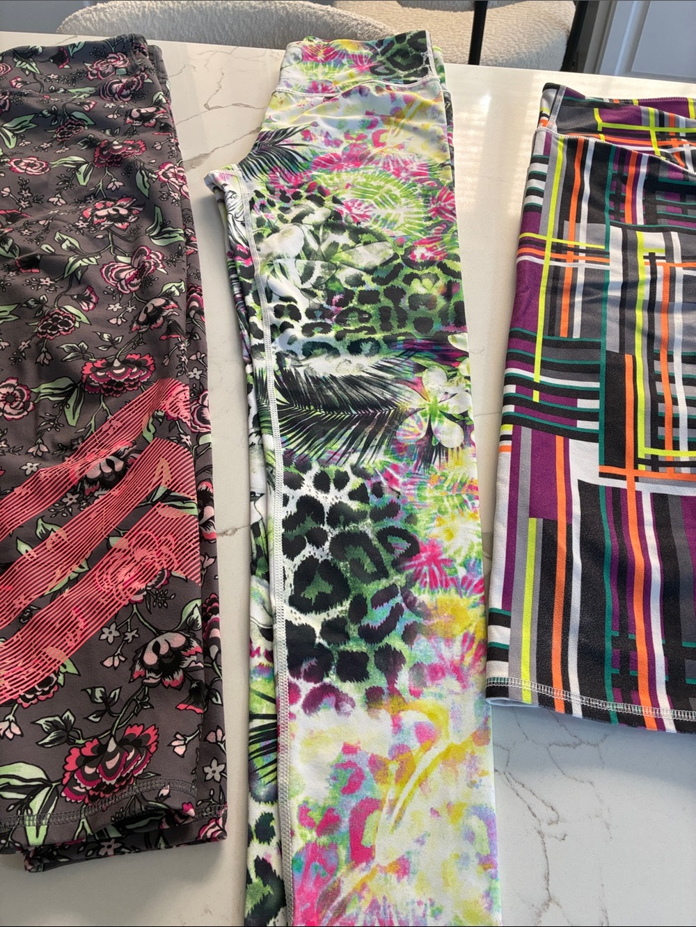 Women’s Printed Stretch Leggings – Multicolor - set of three.